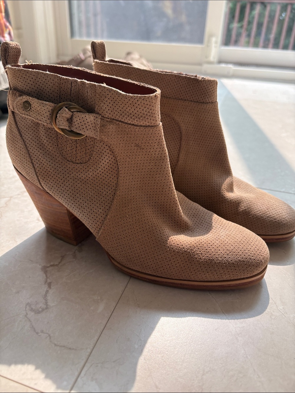 Rachel Comey Tan Suede Ankle Boots